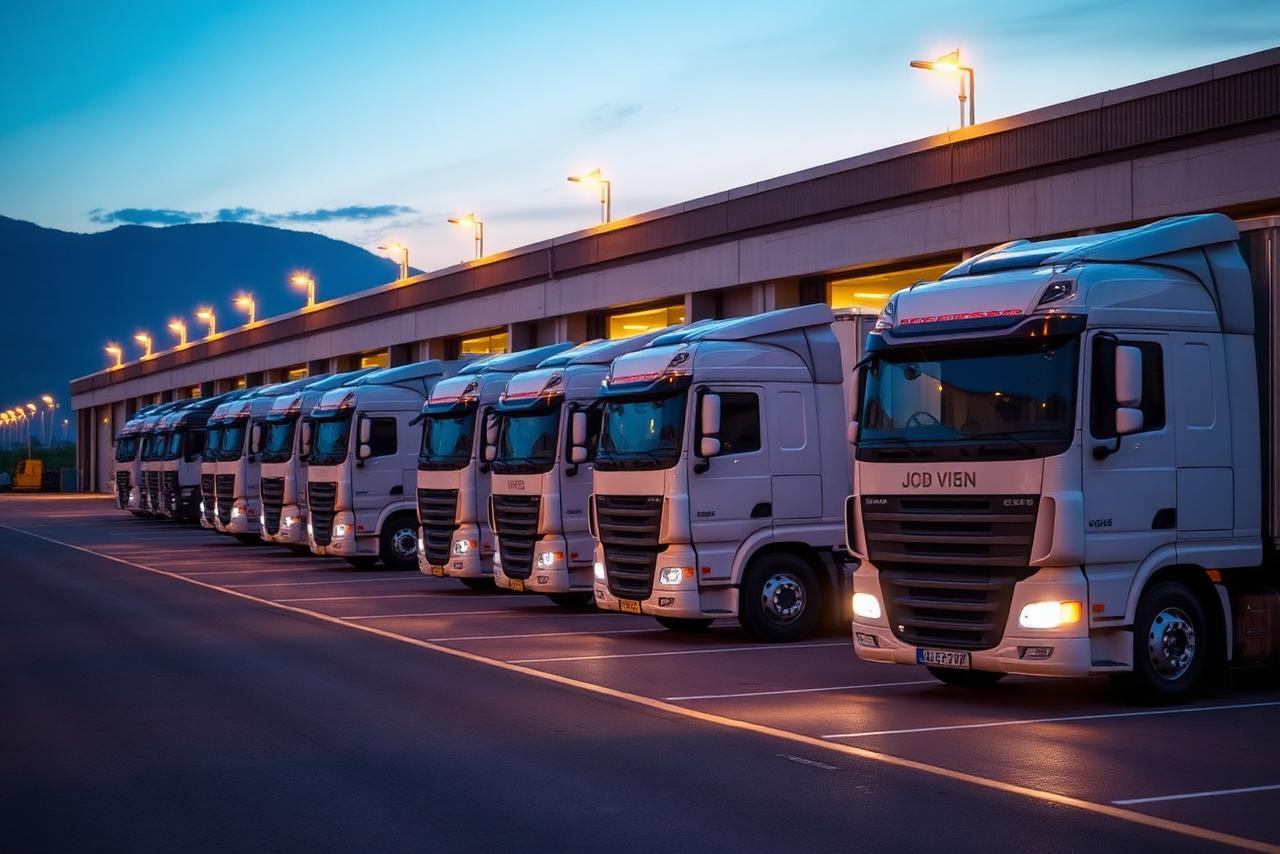 Tunnel Fox Logistics trucks at a South African distribution centre