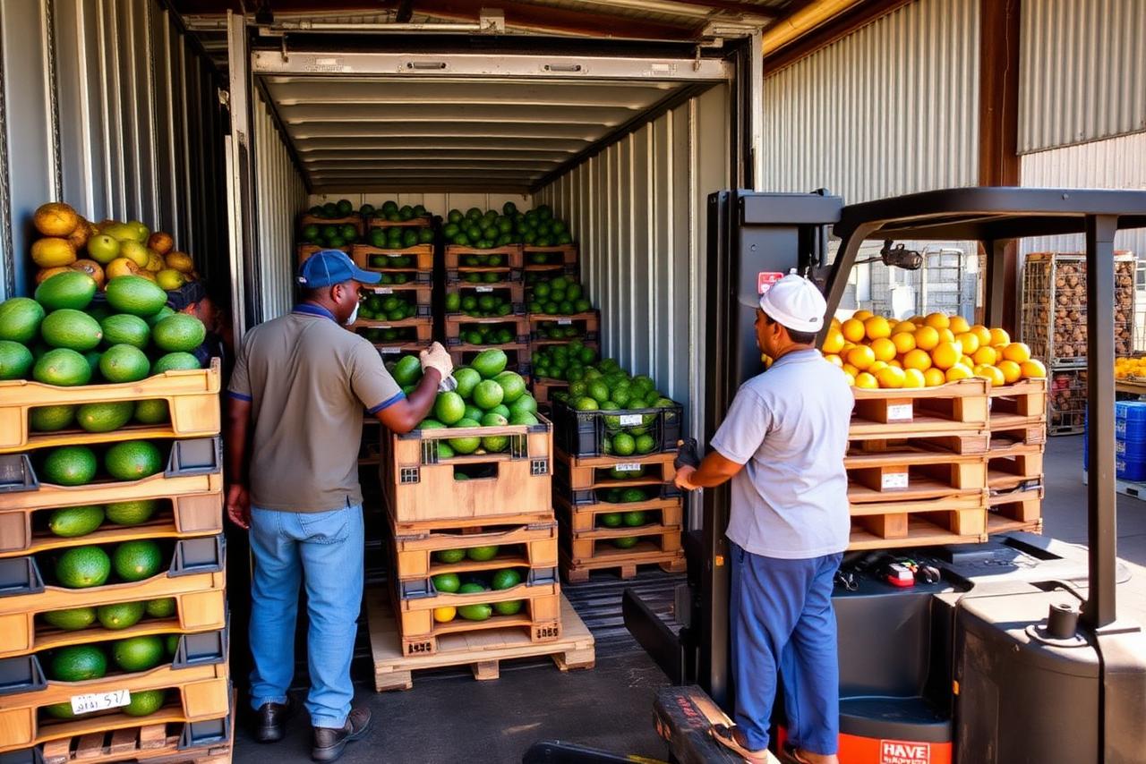 Cargo being carefully loaded for transport